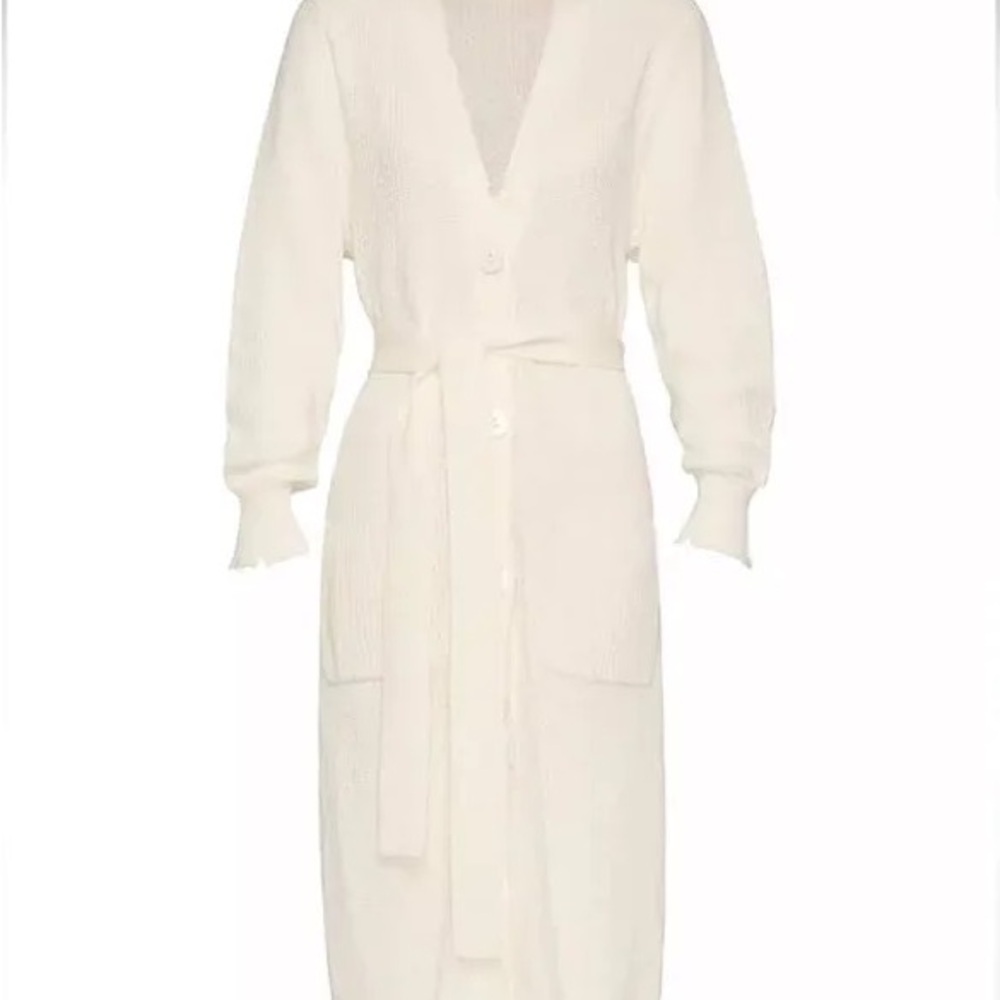 SER.O.YA Elegant White Knit Cardigan